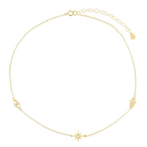  CZ Multi Charms Choker - Adina Eden's Jewels