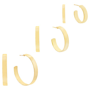 Gold Wide Hoop Earring Combo Set - Adina Eden's Jewels