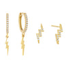 Gold Pavé Lightning Earring Combo Set - Adina Eden's Jewels
