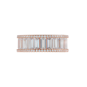  Pavé X Baguette Eternity Band - Adina Eden's Jewels