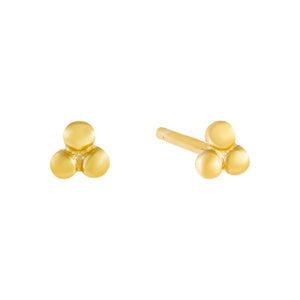 Gold Tiny Solid Cluster Stud Earring - Adina Eden's Jewels