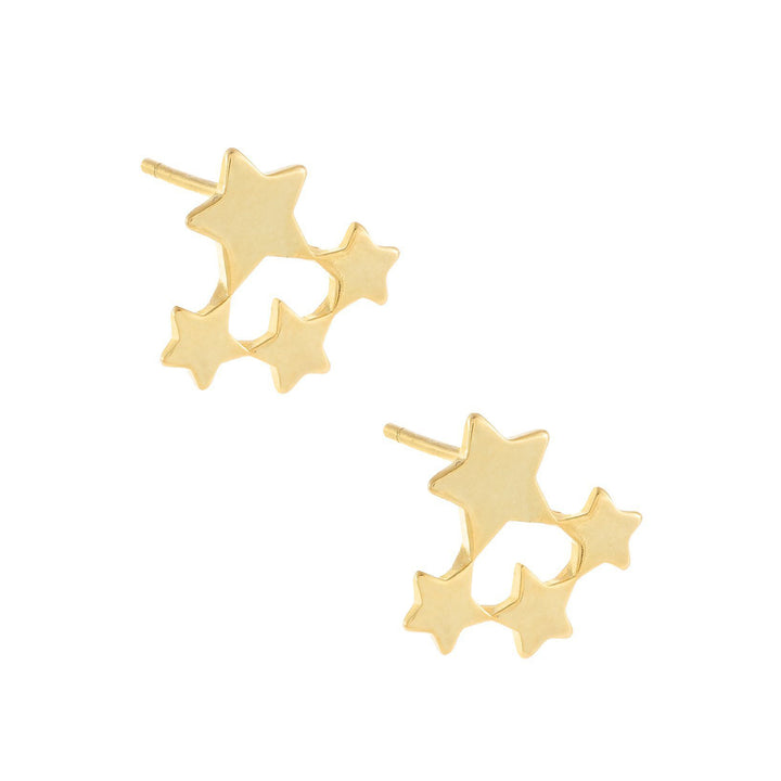 Gold Multi Star Stud Earring - Adina Eden's Jewels