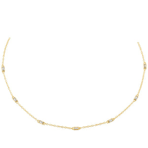 Gold Baguette Stones Choker - Adina Eden's Jewels