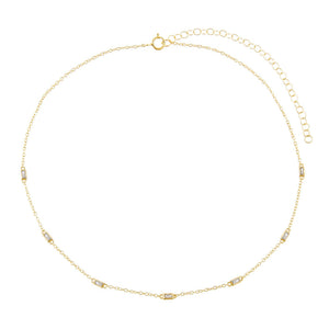  Baguette Stones Choker - Adina Eden's Jewels