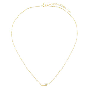  CZ Lightning Bolt Necklace - Adina Eden's Jewels