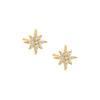 Gold / Pair Pavé Starburst Stud Earring - Adina Eden's Jewels