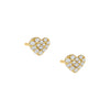 Gold / Pair Pavé Heart Stud Earring - Adina Eden's Jewels