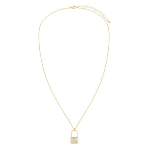  Pavé Crescent Lock Necklace - Adina Eden's Jewels