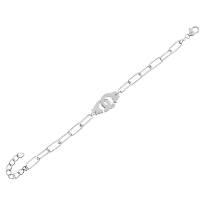 Silver Handcuff Link Bracelet - Adina Eden's Jewels