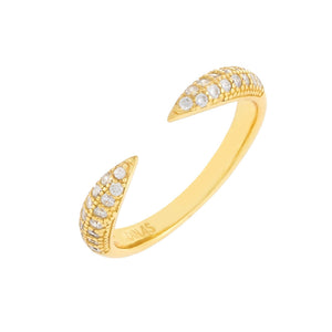 Gold / 5 Pavé Open Claw Ring - Adina Eden's Jewels