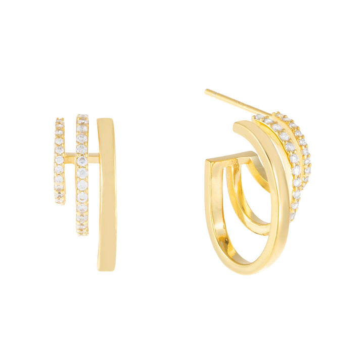 Gold Pavé Multi Hoop Earring - Adina Eden's Jewels