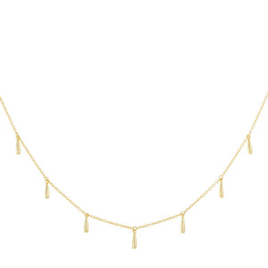 Gold Dangling Solid Teardrop Necklace - Adina Eden's Jewels