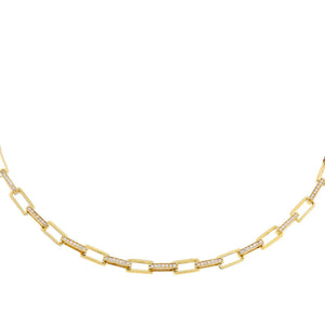 Gold Pavé Box Link Choker - Adina Eden's Jewels