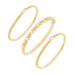 Combo / 7 Dainty Stackable Ring Combo Set - Adina Eden's Jewels