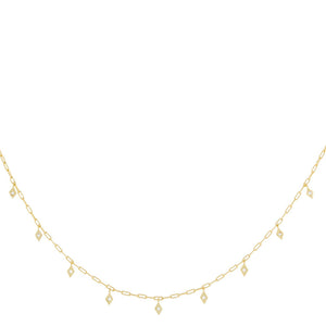 Gold Dainty Pavé Diamond Charms Necklace - Adina Eden's Jewels