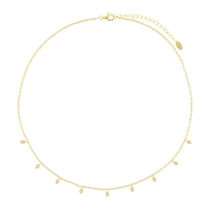  Dainty Pavé Diamond Charms Necklace - Adina Eden's Jewels
