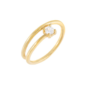 Gold CZ Stone Wrap Ring - Adina Eden's Jewels