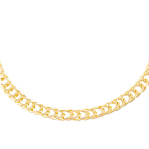 Gold Wide Double Curb Choker - Adina Eden's Jewels