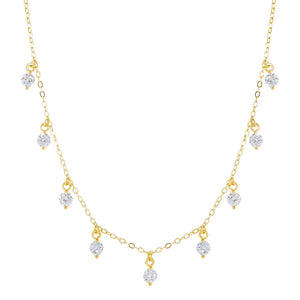 Gold CZ Dangle Choker - Adina Eden's Jewels