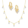 Gold CZ Dangle Earring X Necklace Combo Set - Adina Eden's Jewels