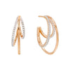Rose Gold Pavé Triple Hoop Earring - Adina Eden's Jewels