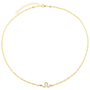  Pavé Snake Link Necklace - Adina Eden's Jewels