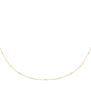 Gold Bezel x Link Long Station Necklace - Adina Eden's Jewels