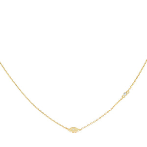 Gold Tiny CZ Evil Eyelash Necklace - Adina Eden's Jewels