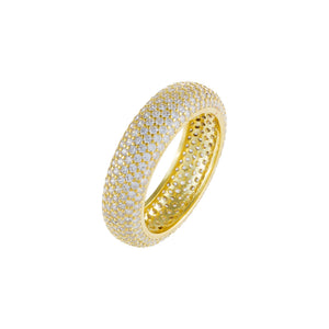 Gold / 8 Pavé Round Band - Adina Eden's Jewels