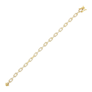 Gold Pavé Box Link Bracelet - Adina Eden's Jewels