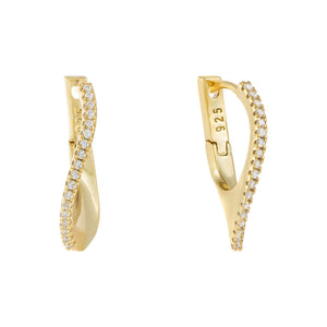 Gold Pavé Swirl Hoop Earring - Adina Eden's Jewels
