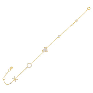 Gold Pavé XO Love Bracelet - Adina Eden's Jewels