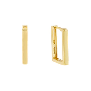 Gold Solid Rectangular Hoop Earring - Adina Eden's Jewels