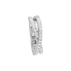 Silver X Pavé Hinge Ear Cuff - Adina Eden's Jewels
