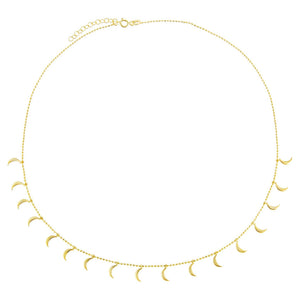  Solid Dangling Moon Necklace - Adina Eden's Jewels