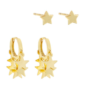 Gold Star Earring Combo Set - Adina Eden's Jewels