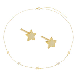  Star Choker X Stud Earring Combo Set - Adina Eden's Jewels