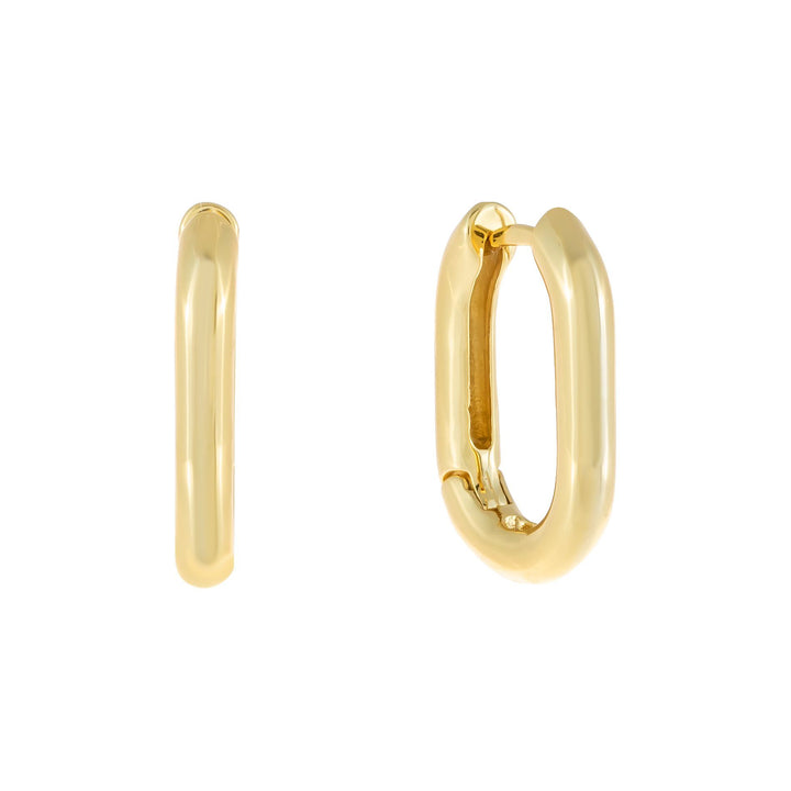 Gold Solid Link Hoop Earring - Adina Eden's Jewels
