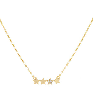 Gold Pavé X Solid Multi Star Necklace - Adina Eden's Jewels