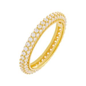 Gold / 8 Pavé Round Ring - Adina Eden's Jewels