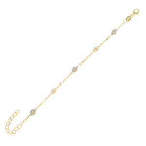 Gold CZ Multi Evil Eye Bracelet - Adina Eden's Jewels