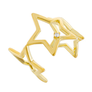 Gold CZ Open Stars Ring - Adina Eden's Jewels