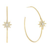 Gold Large CZ Starburst Hoop Earring - Adina Eden's Jewels