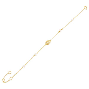 Pearl White Mini Pearl x Shell Bracelet - Adina Eden's Jewels