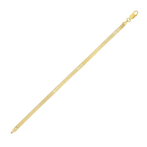  Thin Herringbone Bracelet 14K - Adina Eden's Jewels