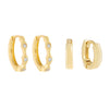 Gold Bezel X Solid Huggie Earring Combo Set - Adina Eden's Jewels
