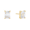 Gold CZ Emerald Cut Stud Earring - Adina Eden's Jewels