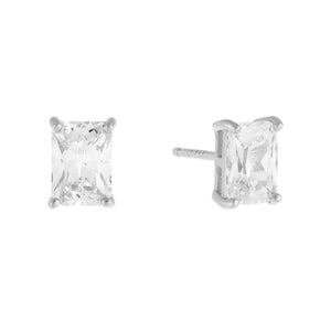  CZ Emerald Cut Stud Earring - Adina Eden's Jewels