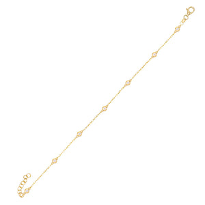 Gold CZ Bezel Bracelet - Adina Eden's Jewels