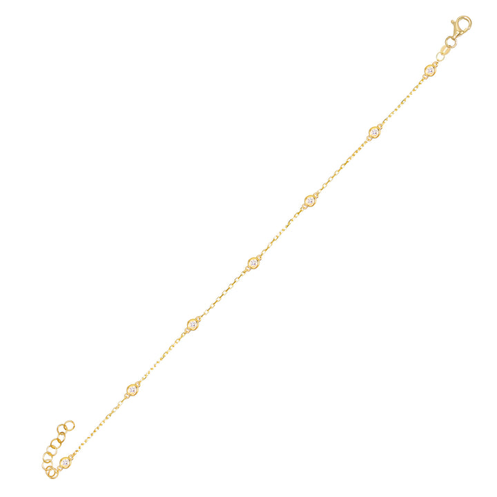 Gold CZ Bezel Bracelet - Adina Eden's Jewels